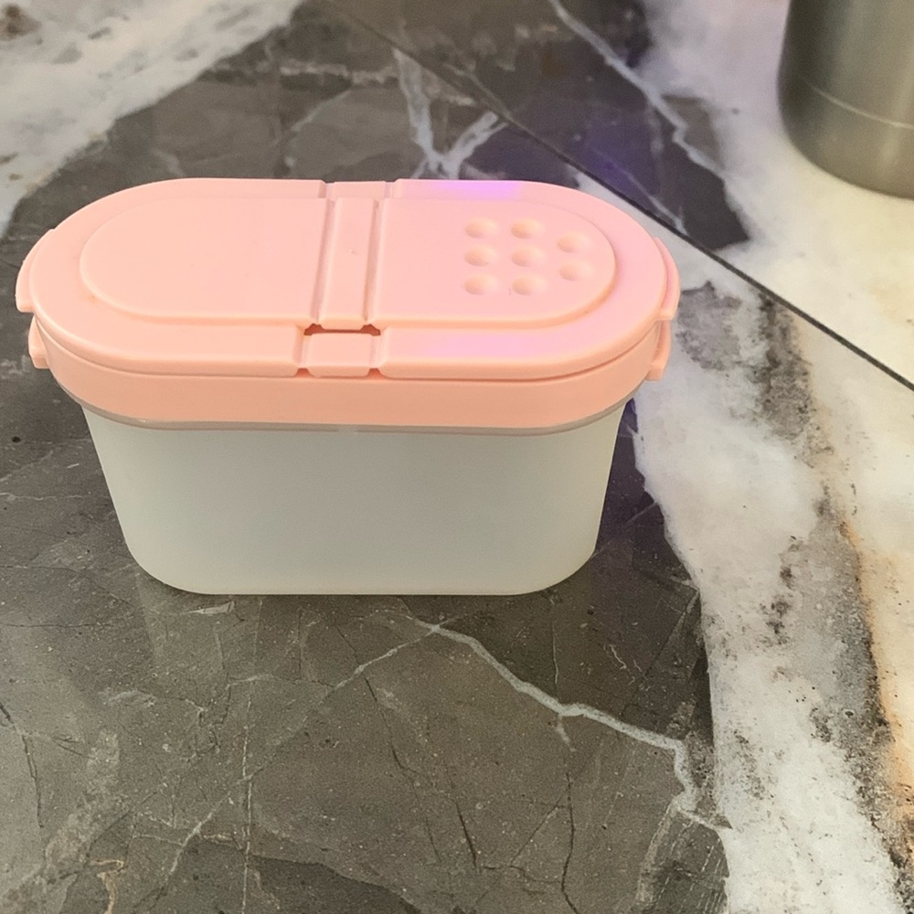 Vintage Tupperware Spice Container Small with Dusty Rose lid